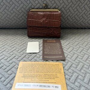 Patricia Nash Astor Croco Embossed Leather Wallet BRITISH TAN New